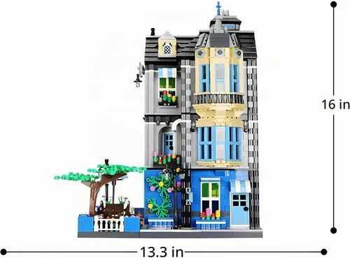 Vista 8 de General Jim's Victorian Townhouse & Garden Coffee Shop - Juego de bloques de construcción, 2313 piezas, modelo modular de construcción de ciudad