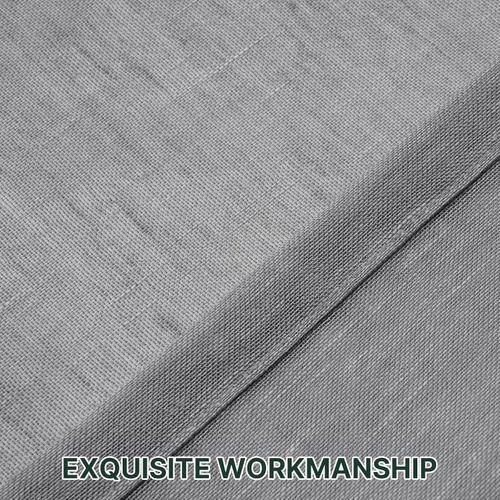 Vista 8 de H. Versailtex Lino Natural y Poly semi-láminas Premium suaves y ricos materiales paneles de cortina con abrazadera ajustable para patio Gris