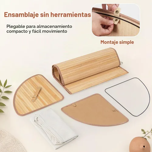 Vista 7 de GOFLAME Cesta esquinera de bambú para la ropa sucia con tapa y forro extraíble, cesta de almacenamiento con asa, adecuada para dormitorio, baño