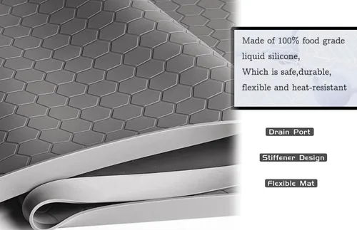 Vista 5 de Kitchen Vista - Tapete para debajo del fregadero para armarios de cocina y baño, 34 x 22 pulgadas, protector de gabinete de fregadero de silicona