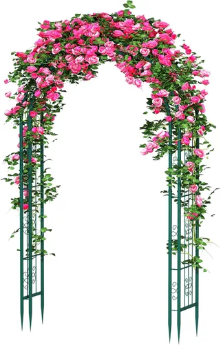 Vista 10 de Arbuxzuy Arco de Jardín de Acero de 102 pulgadas Pérgola Enrejado para Plantas Trepadoras Exterior, Patio, Arco de Jardín Ancho Resistente Duradero