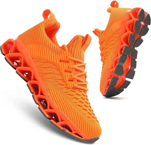 Vista 7 de Wrezatro Zapatos deportivos para mujer, sin cordones, para correr, tenis Blade tenis, informales, cómodos, antideslizantes, para el trabajo