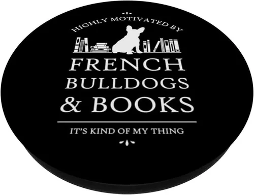 Vista 2 de Altamente motivado por bulldogs franceses y libros PopSockets intercambiables PopGrip