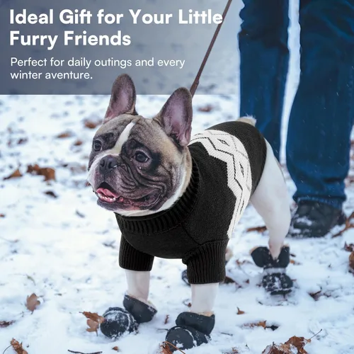 Vista 5 de Queenmore Suéter cálido para perro, ropa de punto suave para mascotas, suéter de punto, ropa de invierno para perros pequeños y medianos, gatos