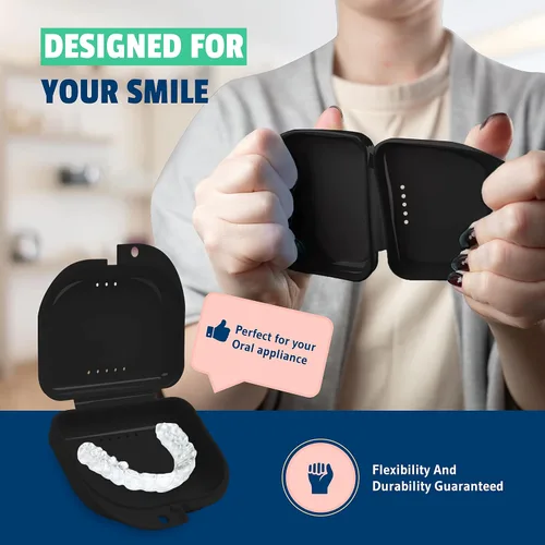 Vista 7 de Estuche retenedor – Paquete de 2 – Funda protectora bucal inodoro – Funda protectora ventilada, duradera e higiénica para llevar y proteger aparatos