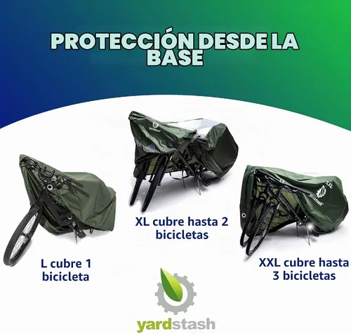 Vista 6 de YardStash Funda para bicicleta – Fundas reflectantes XXL para almacenamiento exterior – Refugios de lona de jardín impermeables y resistentes a