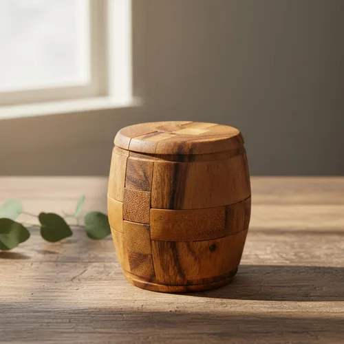 Vista 2 de Barril de cerveza estilo antiguo - Rompecabezas de madera Brain Teaser