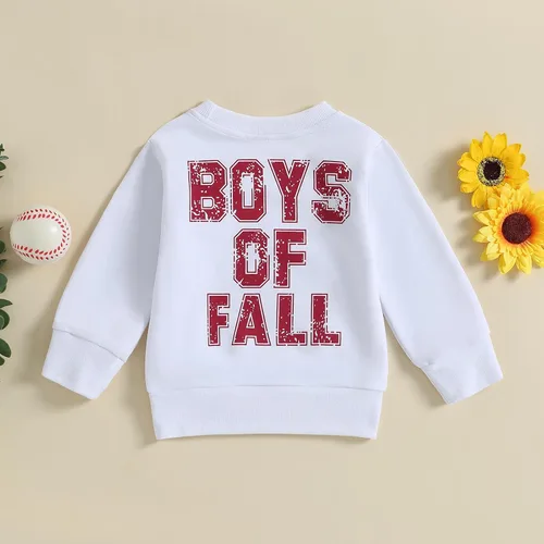 Vista 5 de Omkzanbi Sudadera de manga larga para bebé, diseño de fútbol, para el día del juego, otoño, camiseta vintage para la temporada de fútbol