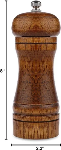 Vista 7 de Molinillo de pimienta – Molinillo de pimienta de 5 pulgadas, molinillo de pimienta recargable, juego de molinillo de sal y pimienta de roble