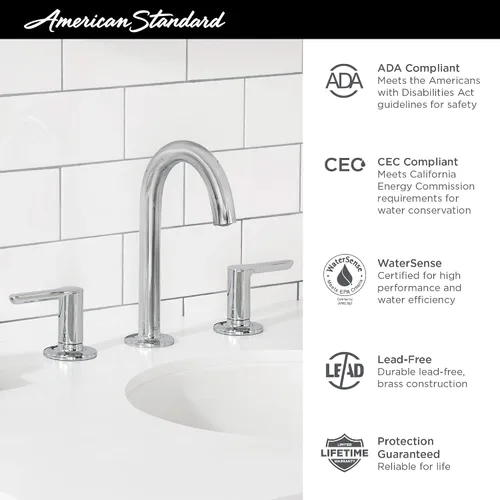 Vista 2 de American Standard 7105801.GN0 Studio S - Grifo de baño generalizado de 8 pulgadas, 1.2 GPM, oro cepillado