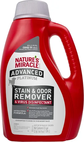 Vista 12 de Nature's Miracle Advanced Platinum Eliminador de manchas y olores para gatos, 32 onzas Virus Disinfectant Formula Kills 99.9% of Cat Viruses