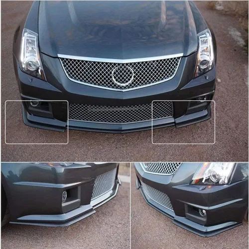 Vista 3 de Divisor de labio de parachoques delantero de fibra de carbono para Cadillac CTS-V Coupe Sedan 2009-2015 Alerón superior de barbilla personalizado