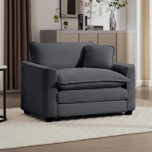 Vista 40 de Aoowow Sofá de dos plazas de pana, modernos sofás de nube de 2 plazas para sala de estar, sofás modulares de nube seccionales con asiento profundo