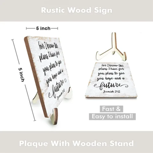 Vista 2 de Letrero de madera motivacional para decoración de escritorio rústico, cubículo para el hogar, oficina, mesa de trabajo, accesorios de escritorio