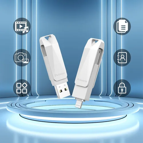 Vista 5 de Unidad flash USB para iPhone de 512 GB con certificación MFi de Apple, unidad de pulgar para iPhone, memoria para iPad/iPhone/computadora, disco