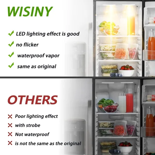 Vista 4 de WISINY WR55X26671 Bombilla LED para refrigeradores GE Foco LED para refrigerador LED y reemplazo de luz LED para refrigerador GE Reemplaza