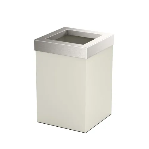 Vista 8 de Gatco Papelera Moderna Cuadrada, Combo Negro Mate y Latón Cepillado - Papelera de Acero Inoxidable con Tapa Extraíble, Resistente a Fugas, Capacidad