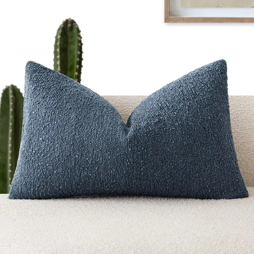 Vista 92 de Foindtower Fundas de almohada decorativas con textura de boucle, fundas de almohada sólidas, neutrales, suaves y acogedoras para silla, sofá