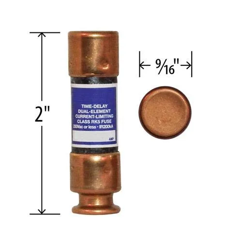 Vista 2 de Repuesto compatible para Cooper Bussman FRN-R-30 – Caja de 10 fusibles Edison Time Delay – 30 Amp 250V – RK5 Dual Element
