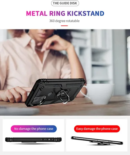 Vista 3 de Androgate Funda compatible con Moto G Stylus 5G con protector de pantalla HD, soporte de anillo de grado militar, soporte para automóvil, prueba