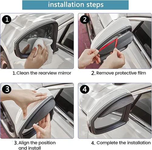 Vista 6 de MENDX Car Rearview Mirror rain Eyebrow for J-eep Compass 2007 2008 Car Rearview Mirror Rain Eyebrow Shield Snow Guard Rainproof Blades