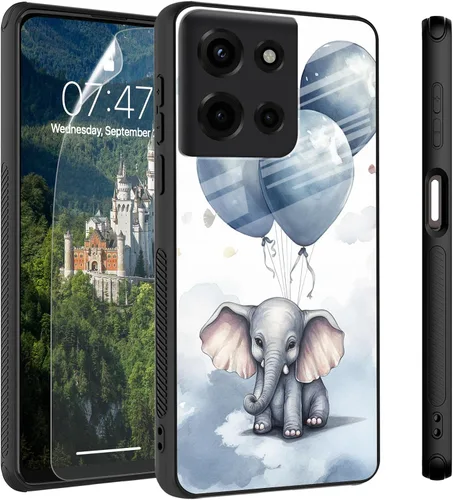 Vista 56 de Funda para Motorola Moto Edge 2022, cubierta trasera de vidrio templado con protector de pantalla, protección a prueba de golpes para Motorola Moto