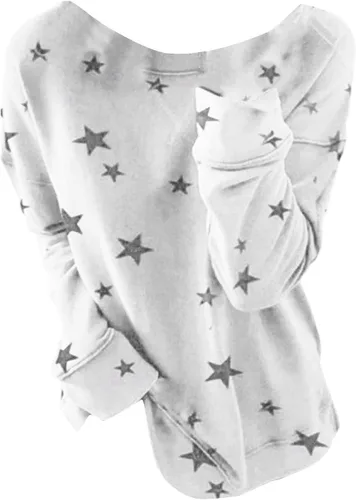 Vista 2 de Sudadera de manga larga para mujer, con estampado de Feliz Navidad, cuello redondo, lindo suéter de ajuste holgado para mujer