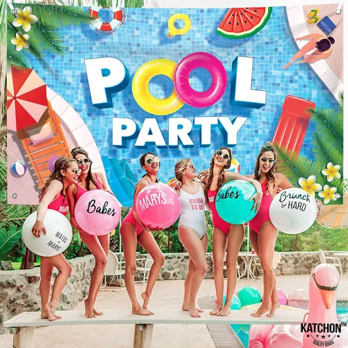Vista 6 de KatchOn, Fondo extragrande para fiesta en la piscina, 72 x 44 pulgadas, pancarta de fiesta en la piscina para decoraciones de fiesta de piscina