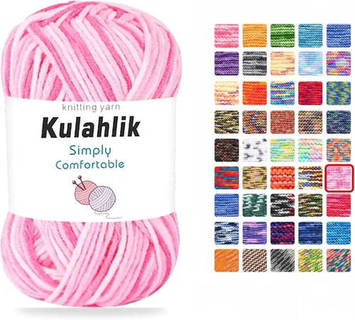 Vista 66 de Hilo acrílico de 8.82 oz (5 x 1.76 oz) para tejer, hilo de hilo degradado colorido, 5 rollos de madejas, perfecto para cualquier proyecto de 06