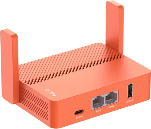 Vista 9 de Cudy AC1200 Mini enrutador Wi-Fi de bolsillo, OpenWRT, USB-C, VPN, TR1200 (paquete de 3)