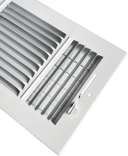 Vista 3 de HBW Registro de suministro de aire para techo/pared lateral de acero con cara estampada de 3 vías, cubierta de ventilación, dimensión exterior real