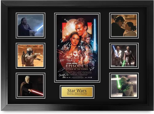 Vista 34 de HWC Trading Star Wars Episodio 1 La Amenaza Fantasma Regalos Presentación Impresa Autografiada Montaje para Fans de Recuerdos de Películas - 16" x