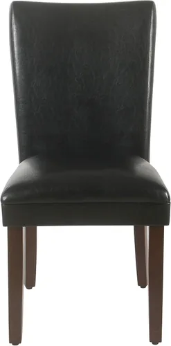 Vista 6 de HomePop Parsons - Juego de 2 sillas de comedor tapizadas, piel sintética negra Negro