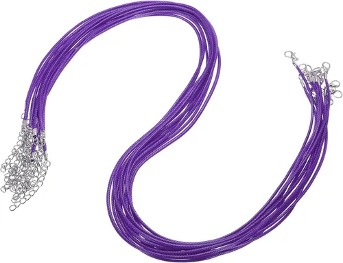 Vista 25 de MECCANIXITY 10 cordones de collar encerado de 18 pulgadas, cadena de collar a granel con cierre de 0.059 in de cuerda de cuero encerado para hacer