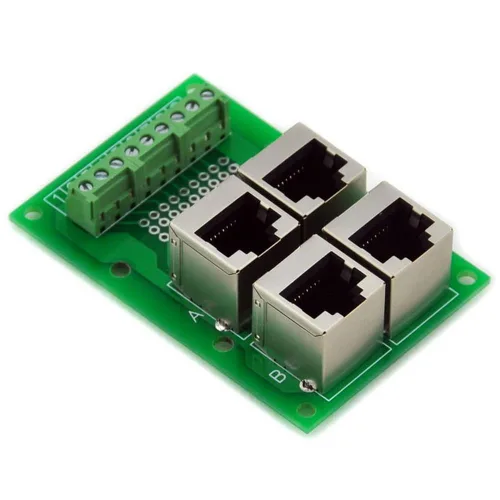 Vista 3 de Electronics-Salon RJ45 8P8C Jack Placa de conexión de bus de 4 vías, bloque de terminales, conector.