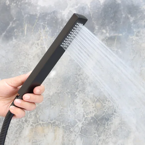 Vista 6 de Grifos de bañera independientes Llenadores de bañera negros Montaje en el piso Llenador de grifo para bañeras Bañeras LLGG Alto Flujo 11.9GPM Baño