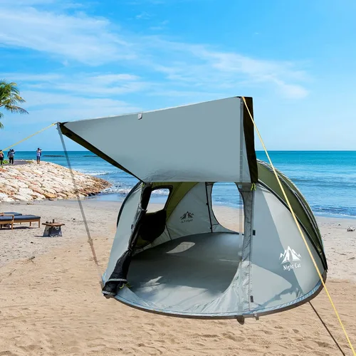 Vista 6 de Night Cat Pop-up Camping Tent: 2 Person Tent Waterproof Instant Easy Setup Family Tent