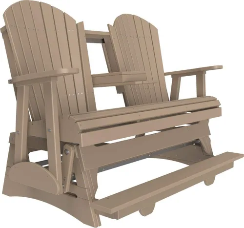 Vista 11 de LuxCraft Adirondack Balcony Glider - 5 pies con consola desplegable (Aruba en negro)