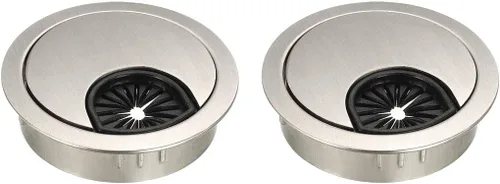 Vista 16 de uxcell Cubierta de agujero para cable, 2 pulgadas/1.969 in, aleación de zinc, para cable de escritorio, ojales para oficina, PC, organizador