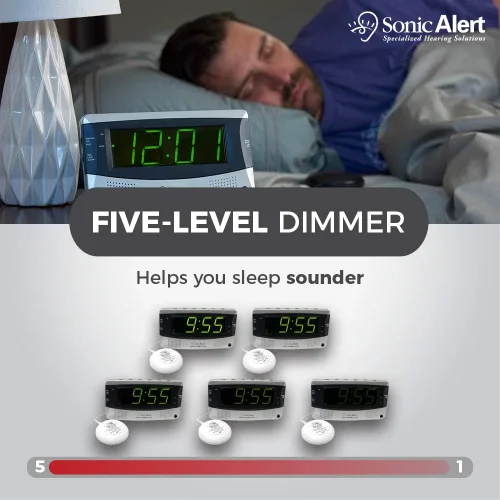 Vista 6 de Sonic Alert SBD375SSEU/USA Sonic Boom Dual Alarm Vibrating Alarm Reloj despertador