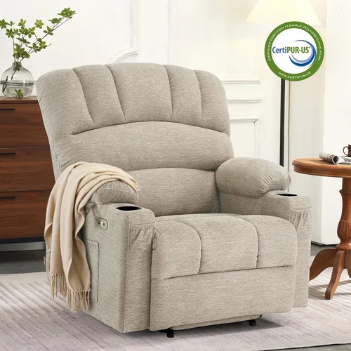 Vista 2 de MCombo Silla Reclinable Elevadora Eléctrica de Gran Tamaño para Ancianos, Silla Elevadora con Calor y Masaje, Reclinable Elevadora para Grandes