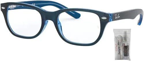 Vista 2 de Ray-Ban Junior RY1555 - Lentes graduados cuadrados para niños y niñas + paquete con kit de diseño iWear