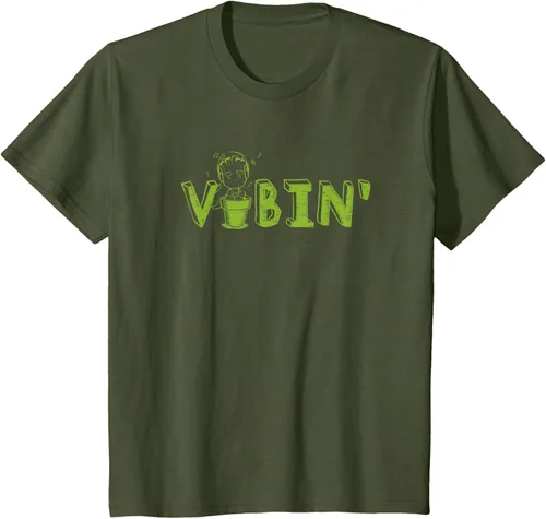 Vista 10 de Marvel Groot Vibin' Headphones Guardians of the Galaxy Camiseta, Negro