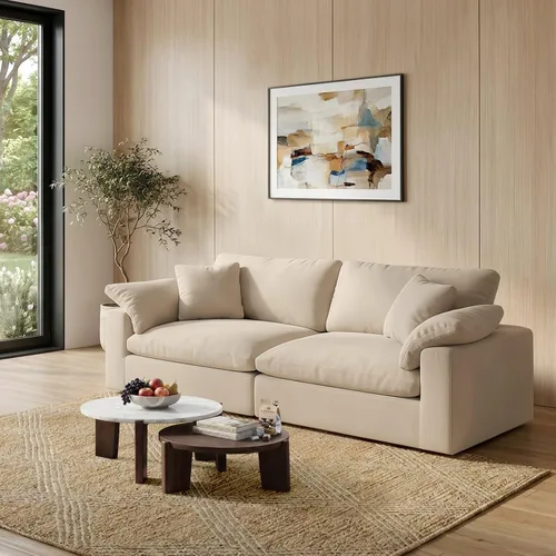 Vista 35 de Sofá modular modular con asiento profundo extra cómodo, sofás modernos negros para sala de estar, apartamento, oficina, espacio pequeño