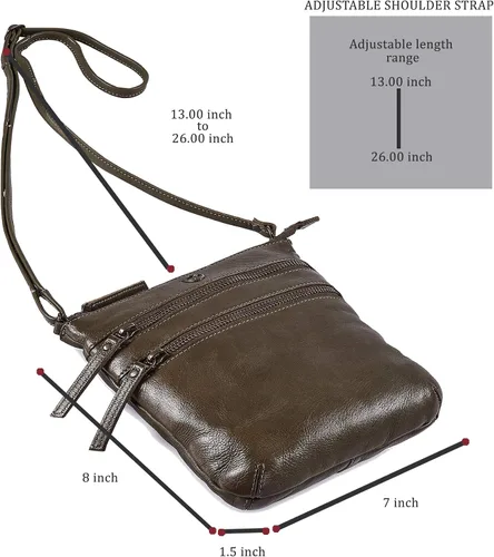 Vista 3 de Bolso bandolera para mujer, pequeño bolso de cuero real, bolso cruzado de viaje vintage hecho a mano