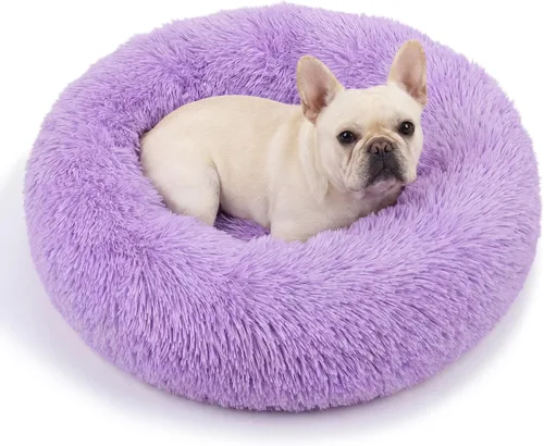 Vista 38 de Cama para perros pequeños, cama calmante para perros pequeños, antiansiedad, cama para cachorros, lavable a máquina, esponjosa, de lujo Verde militar