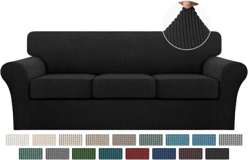 Vista 97 de Turquoize 2 fundas para sillas de sala de estar, funda de sofá con fundas de cojín individuales, funda de muebles para sillas (silla, beige biscotti)