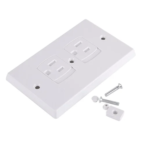 Vista 2 de AUSTOR Paquete de 12 fundas eléctricas de seguridad para bebés Placa de cierre automático de los enchufes del zócalo de la pared de la seguridad