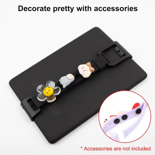 Vista 5 de WiLLBee CLIPON - Correa de silicona suave doble para Kindle, soporte de mano compatible con Kindle Paperwhite (6.8 pulgadas) / Kindle Fire 7