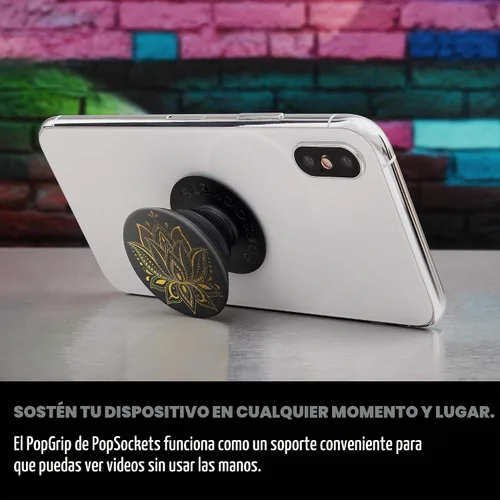 Vista 7 de Agarre para teléfono PopSockets con soporte expansible, agarre adhesivo - Golden Prana Black Prana Negro
